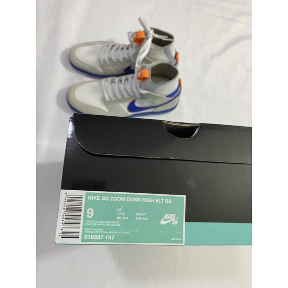 New Mens Size 9 White Nike SB Dunk High Elite Medicom Toy Bearbrick Skate Shoes